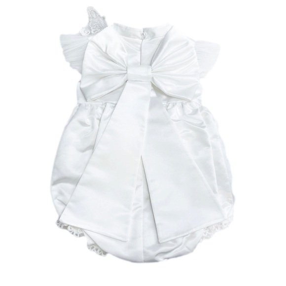Butterfly flower white silk romper - Picture 2 of 2